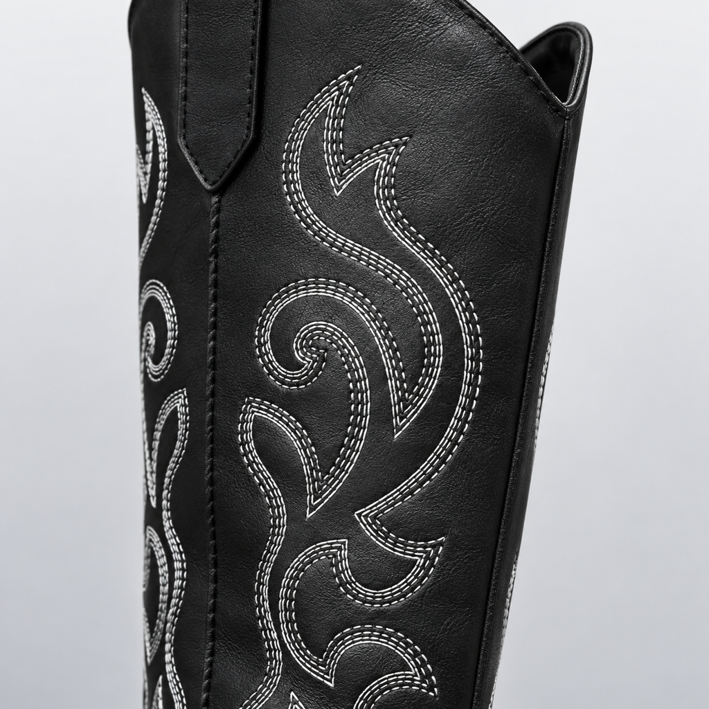 Bottes Western Femme Brodées Noires PALOMA