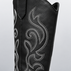 Bottes Western Femme Brodées Noires PALOMA