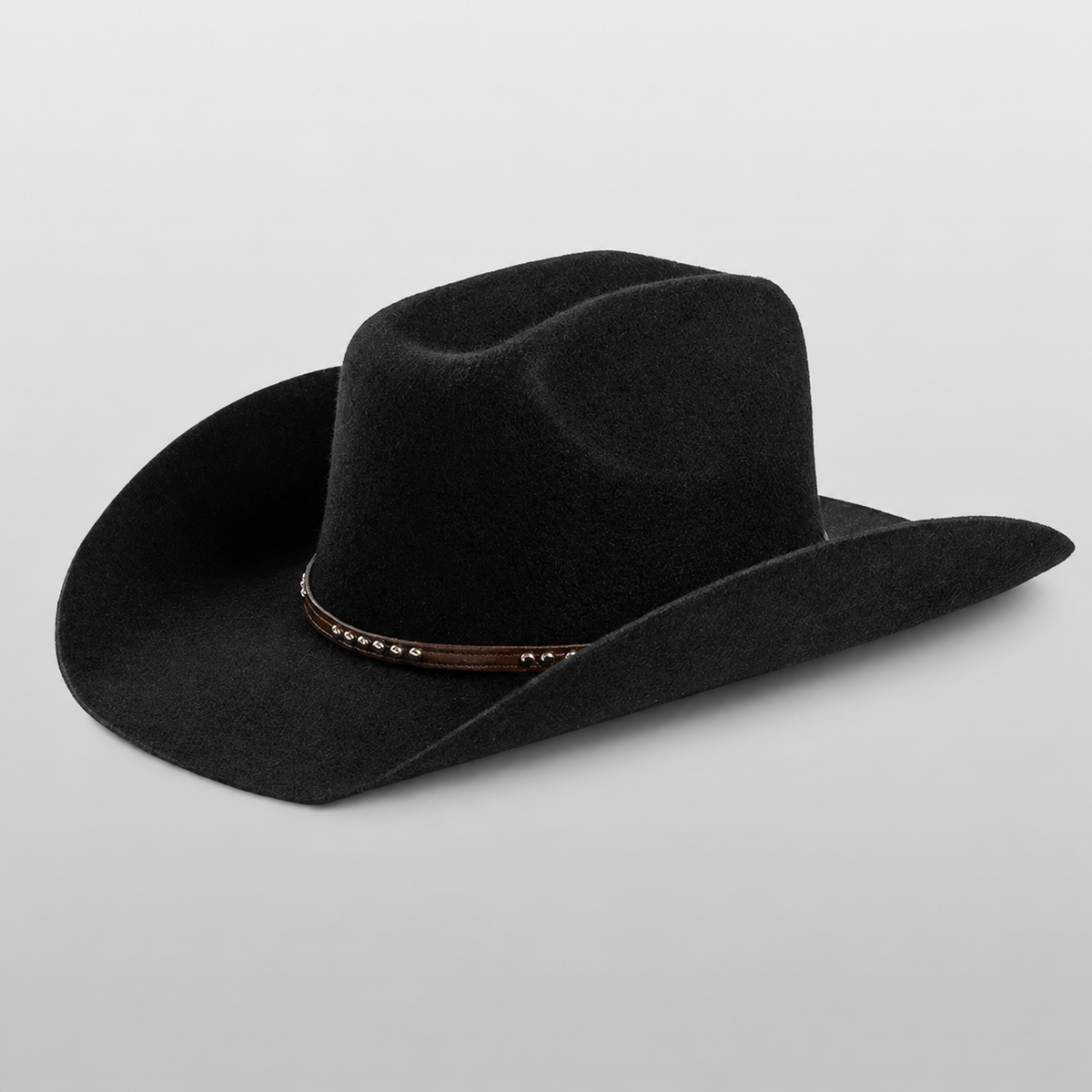 Chapeau fedora cowboy en feutre de laine noir RANGO, large bord vintage
