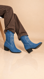 Bottes Cowboy Pointues Femme Mi-Mollet Talon Carré PHIRA