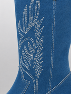 Bottes Cowboy Pointues Femme Mi-Mollet Talon Carré PHIRA