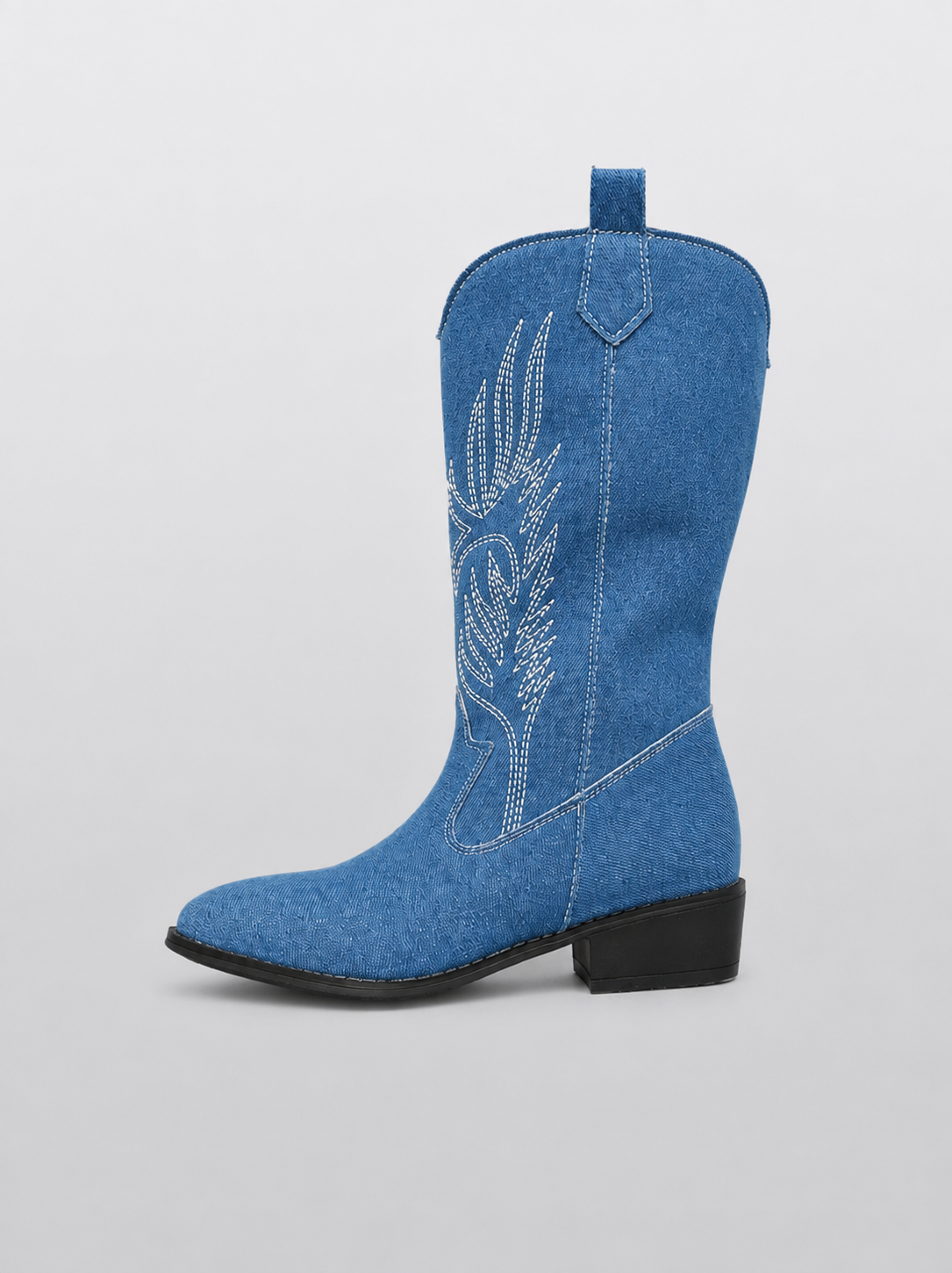 Bottes Cowboy Pointues Femme Mi-Mollet Talon Carré PHIRA