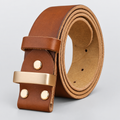 Ceinture en cuir marron LARAMIE, modèle sans boucle à œillets