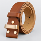 Ceinture en cuir marron LARAMIE, modèle sans boucle à œillets