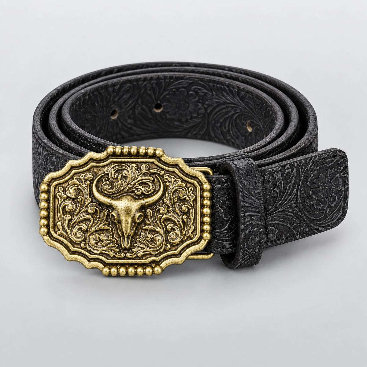 Ceinture Western à Boucle Tête de Bœuf CHEYENNE