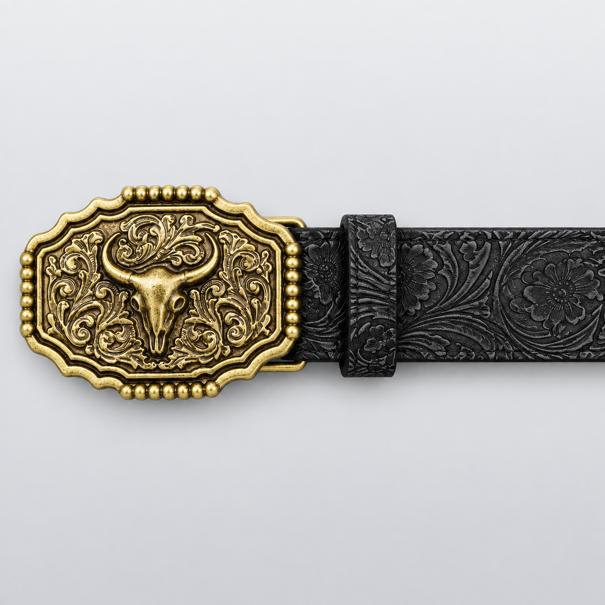 Ceinture Western à Boucle Tête de Bœuf CHEYENNE