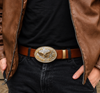Ceinture en Cuir à Boucle Aigle CHISHOLM