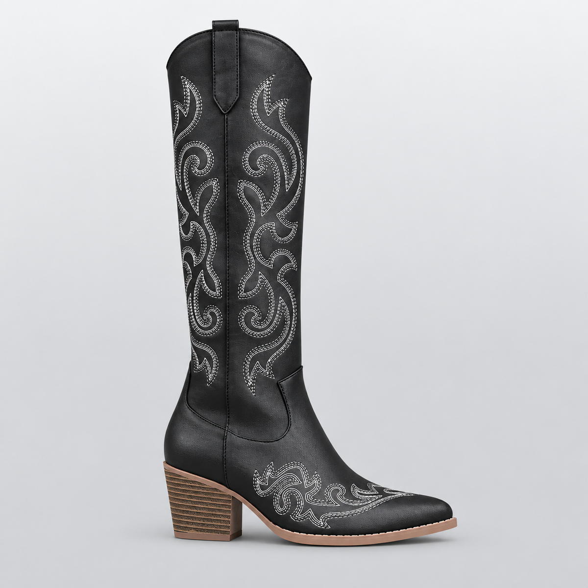 Bottes Western Femme Brodées Noires PALOMA