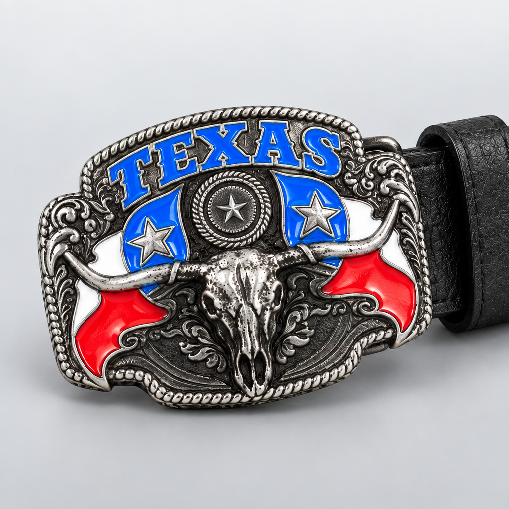 Ceinture Western Boucle Tête d'Animal LONGHORN