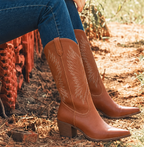Bottes Western Femme Talon Épais Vintage VICTORIA