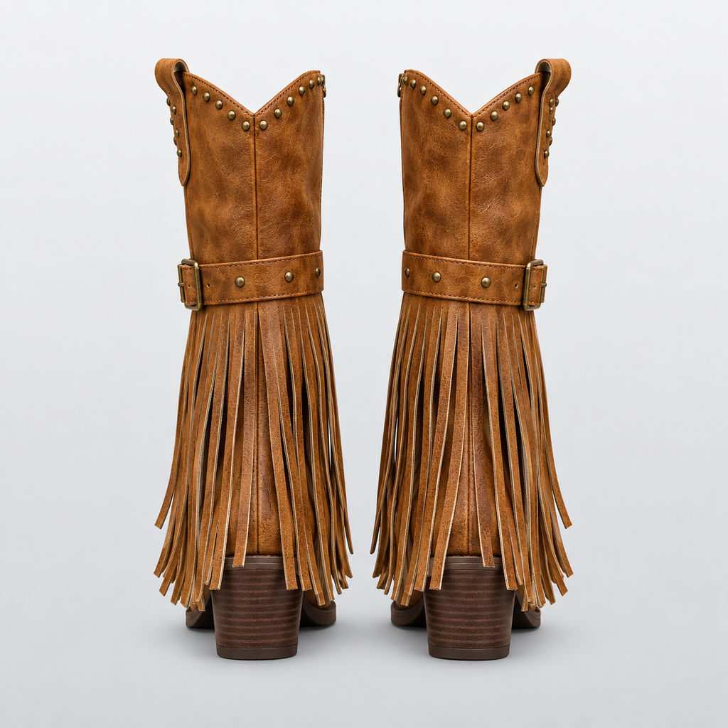 Bottes Western Femme Franges Mi-Mollet SAVANNAH