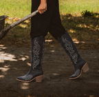 Bottes Western Femme Brodées Noires PALOMA